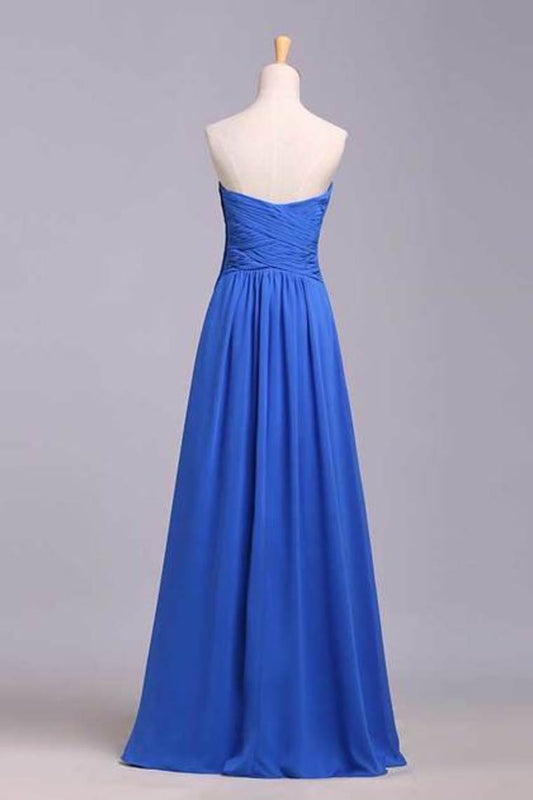 2024 Simple Prom Dresses Sweetheart Ruffled Bodice A Line Floor Length Chiffon