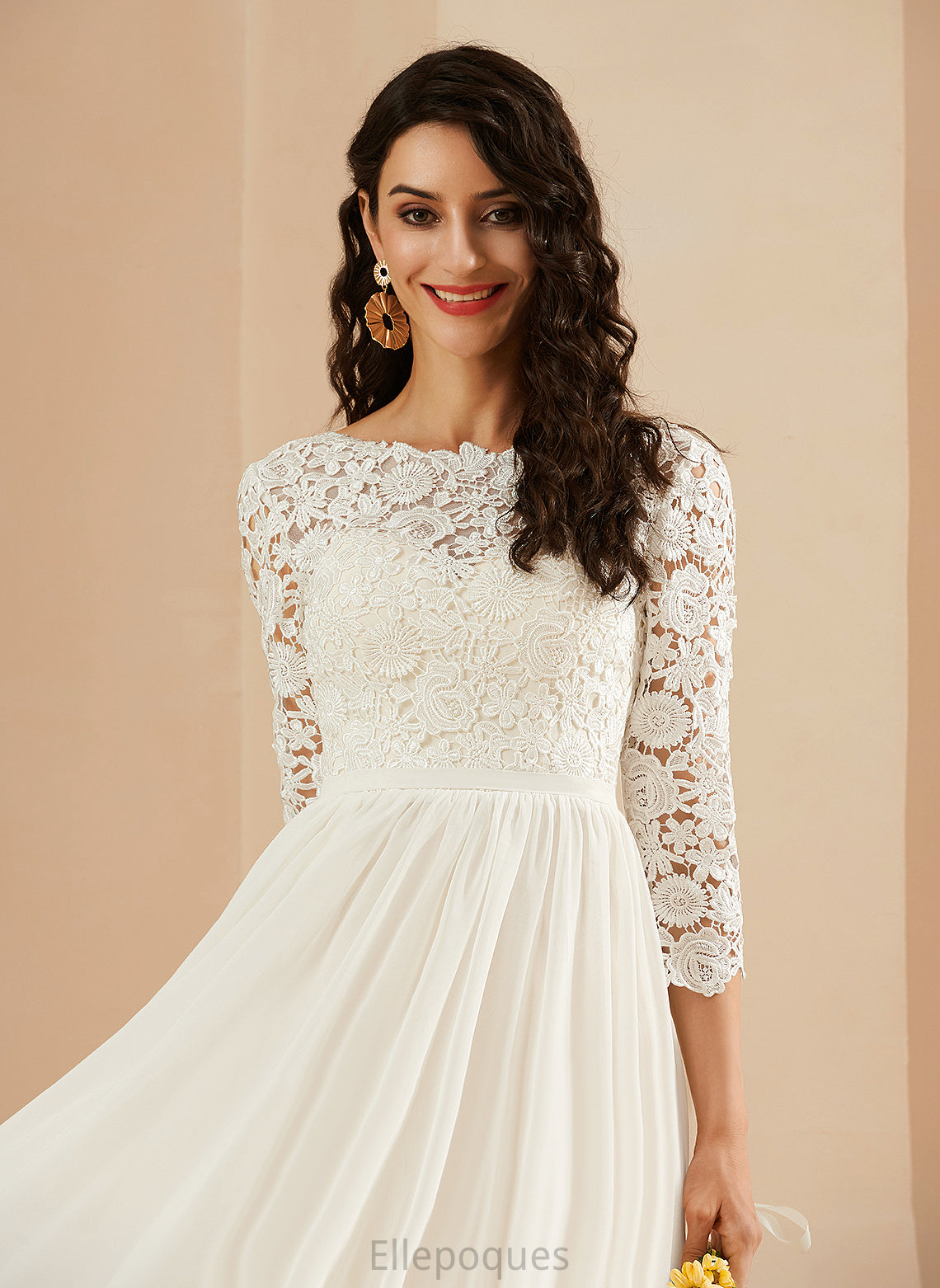 Wedding Sweep Train With Madge Wedding Dresses A-Line Neck Chiffon Lace Scoop Dress