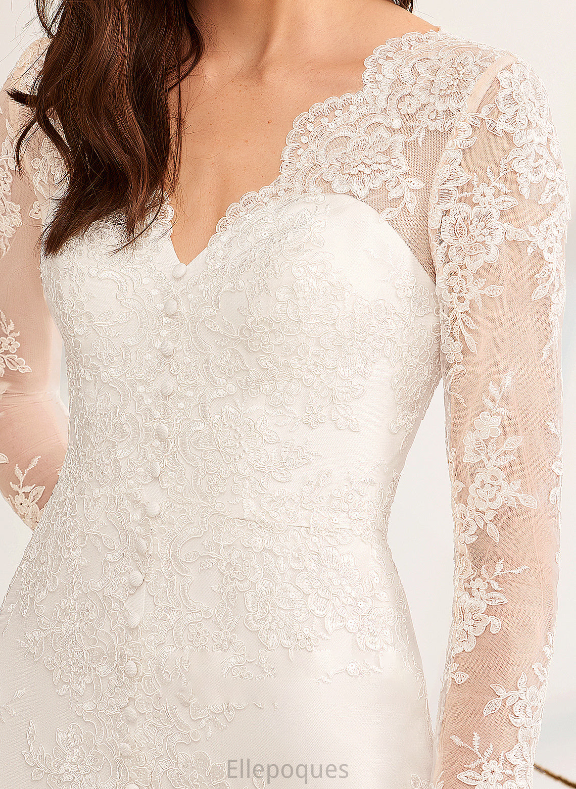 Beading Dress V-neck With A-Line Train Lizeth Front Wedding Dresses Sweep Sequins Wedding Split