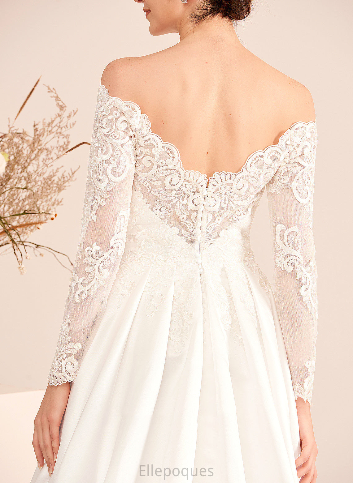 Off-the-Shoulder With Train Wedding Wedding Dresses Dress Jemima Ball-Gown/Princess Lace Court