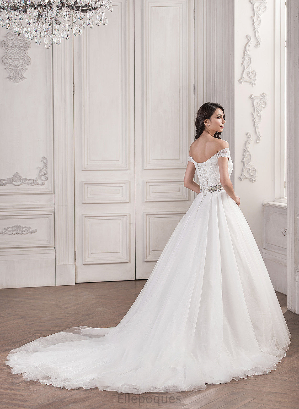 Dress Cathedral Erica Wedding Dresses Ball-Gown/Princess Train Wedding Tulle With Beading Sequins