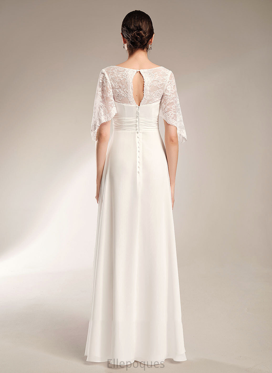 Dress Floor-Length V-neck With Sheath/Column Jazlene Wedding Lace Wedding Dresses