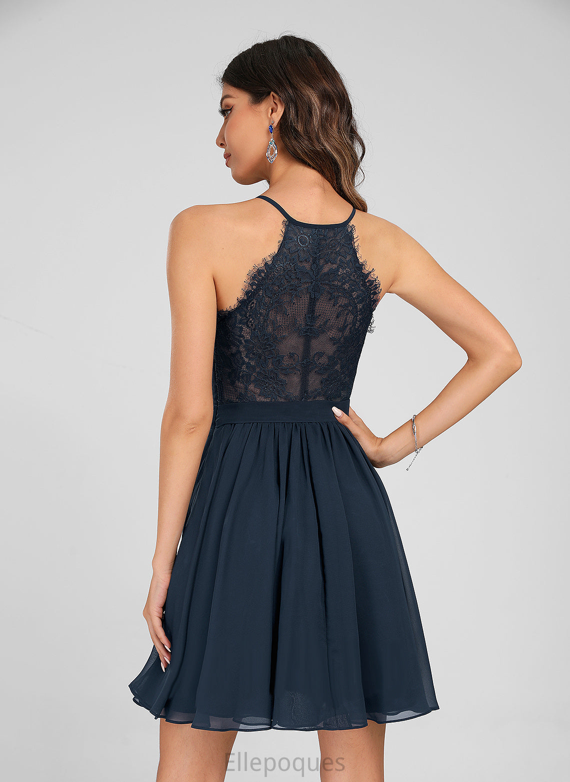 Homecoming Dresses Dress V-neck Homecoming With Chiffon Short/Mini Lace A-Line Marisol