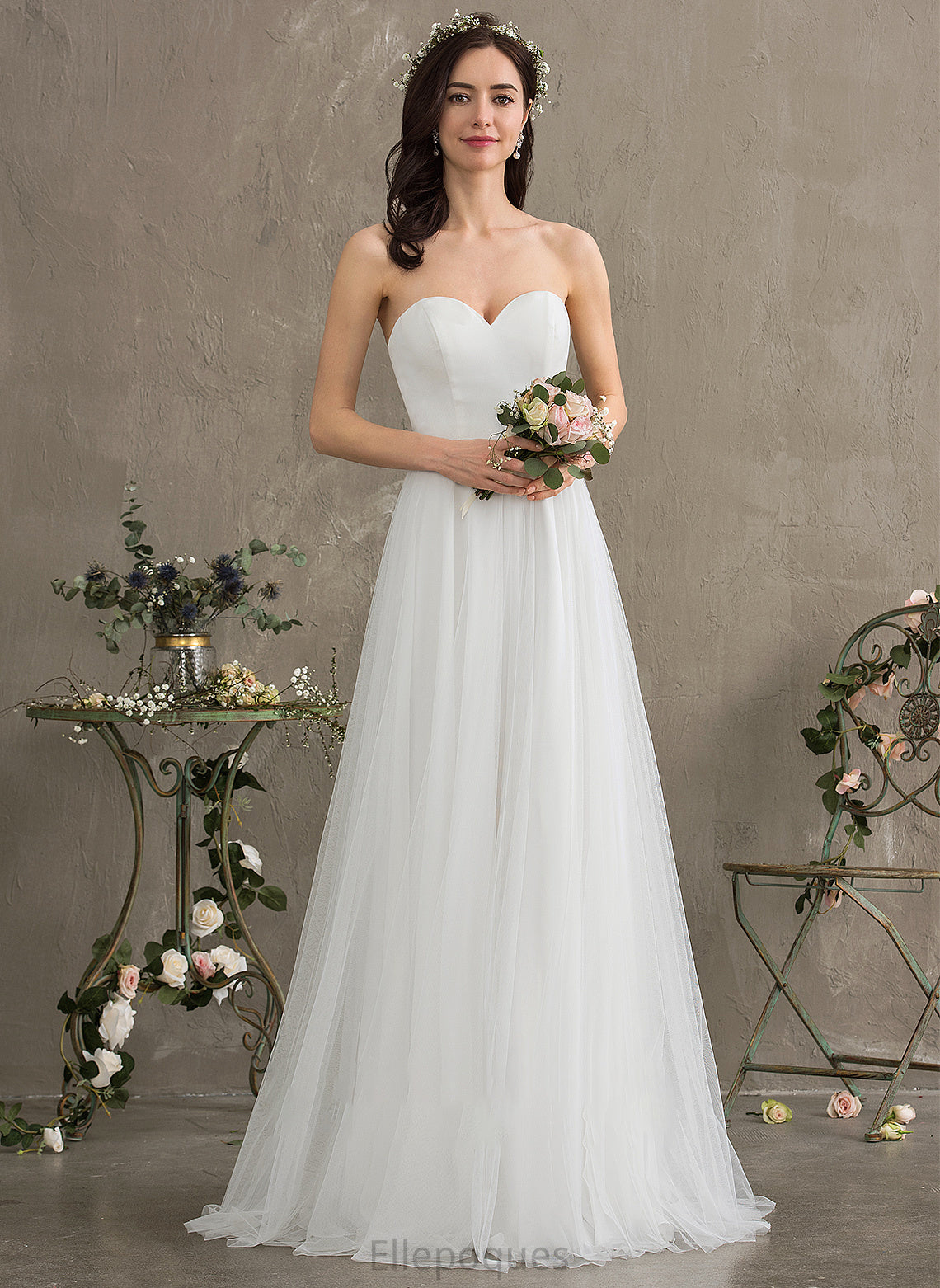 Floor-Length Wedding Dresses Karli Sweetheart Dress Wedding Tulle A-Line