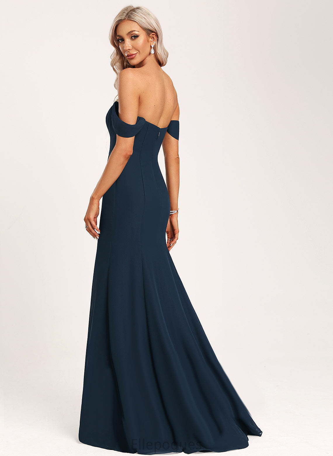 Trumpet/Mermaid Off-the-Shoulder Floor-Length Silhouette Straps&Sleeves Neckline Length Fabric Patsy Bridesmaid Dresses