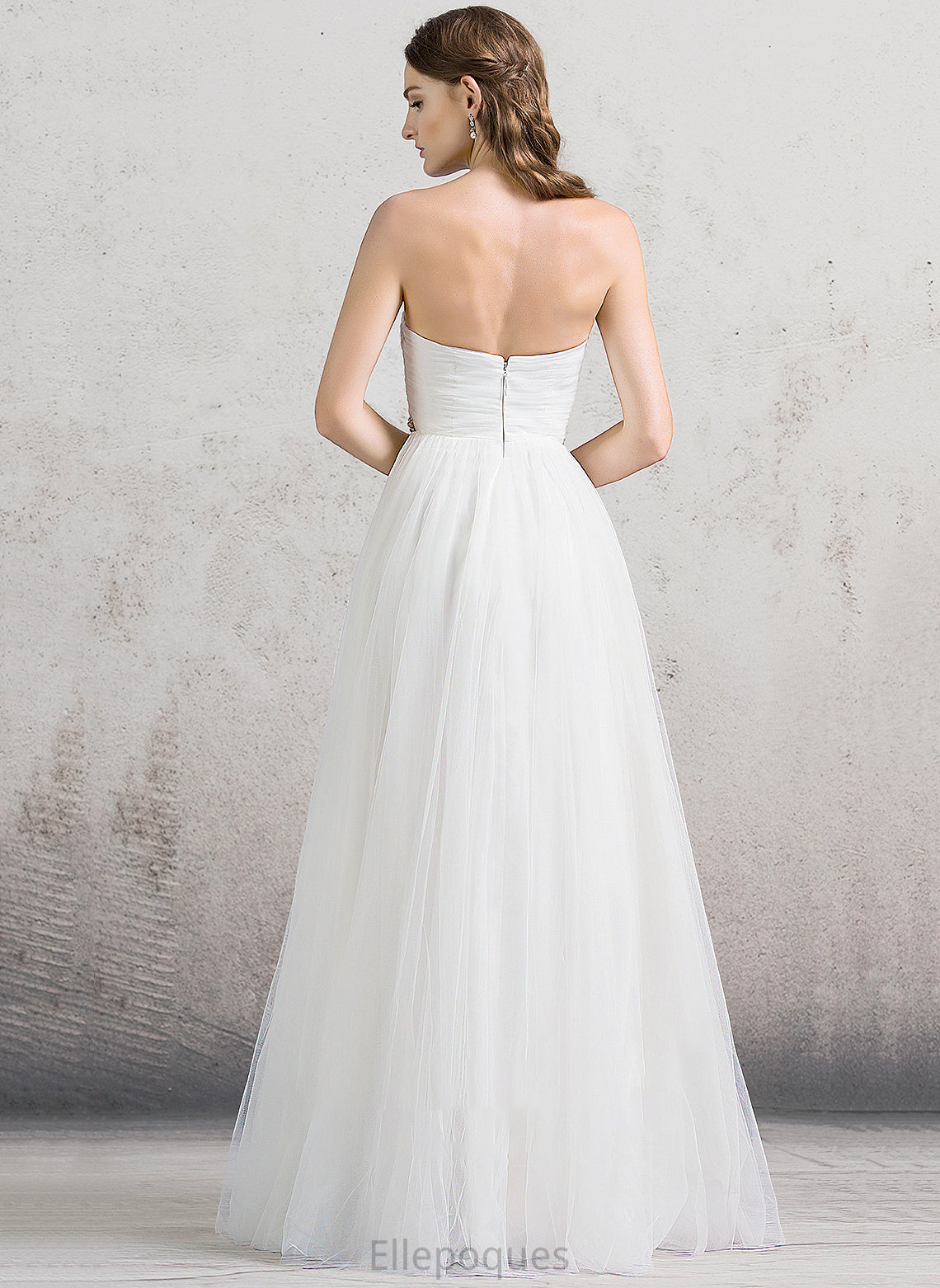 With Wedding Dresses Tulle Dress Ruffle Julissa Sweetheart Floor-Length A-Line Wedding Beading