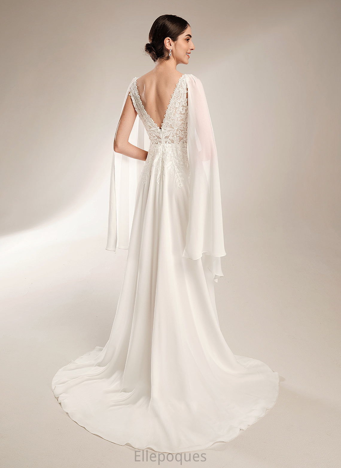 Train V-neck Wedding Dress A-Line Wedding Dresses Madisyn Court Sequins With