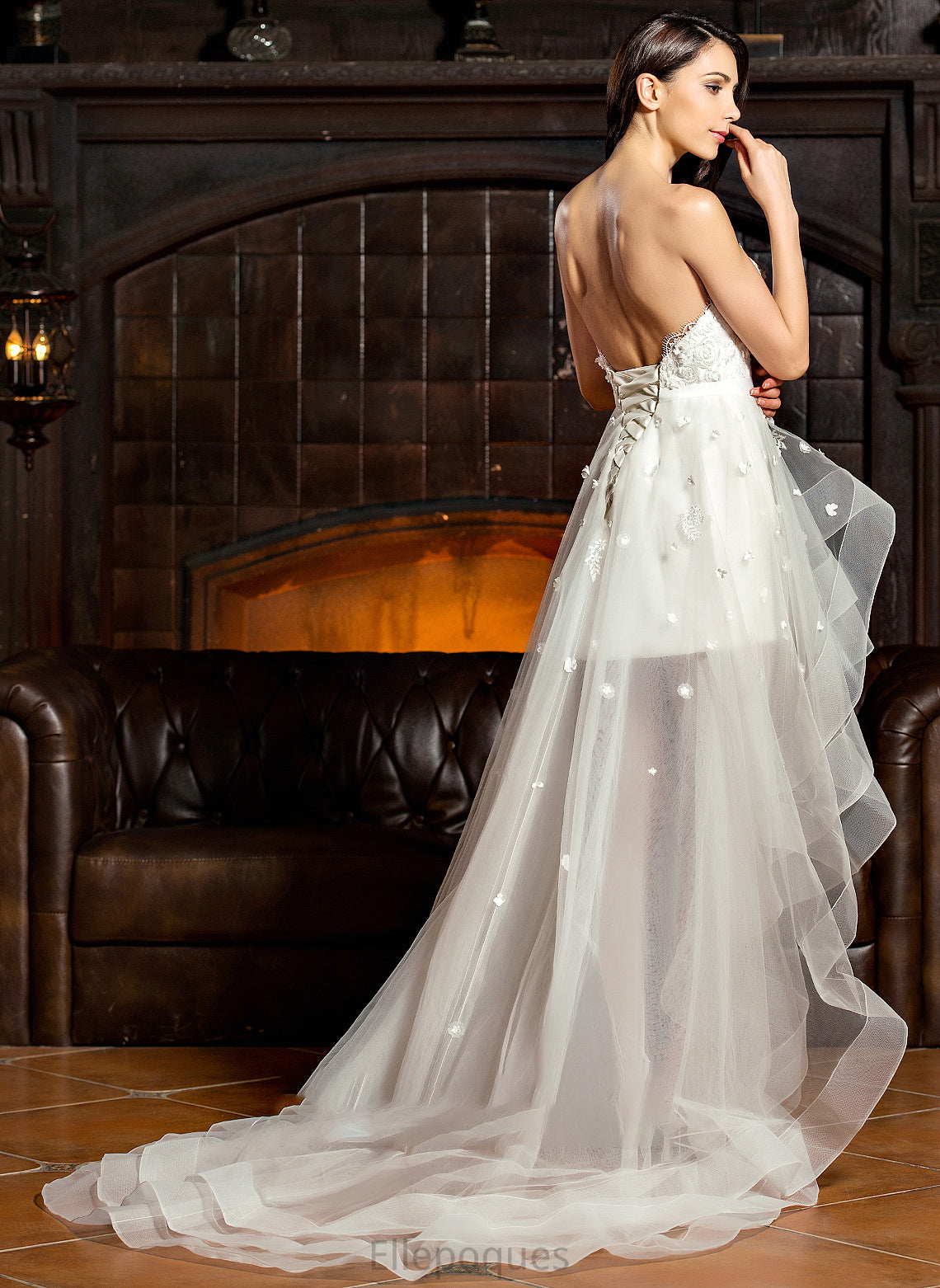 A-Line Tulle With Wedding Bow(s) Sweetheart Beading Charity Dress Asymmetrical Wedding Dresses