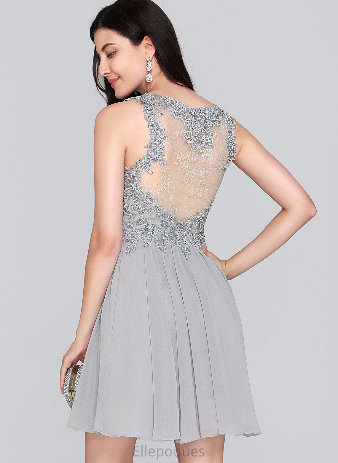 Dress Sequins Chiffon Homecoming A-Line Beading Allisson Homecoming Dresses Short/Mini Lace With Sweetheart