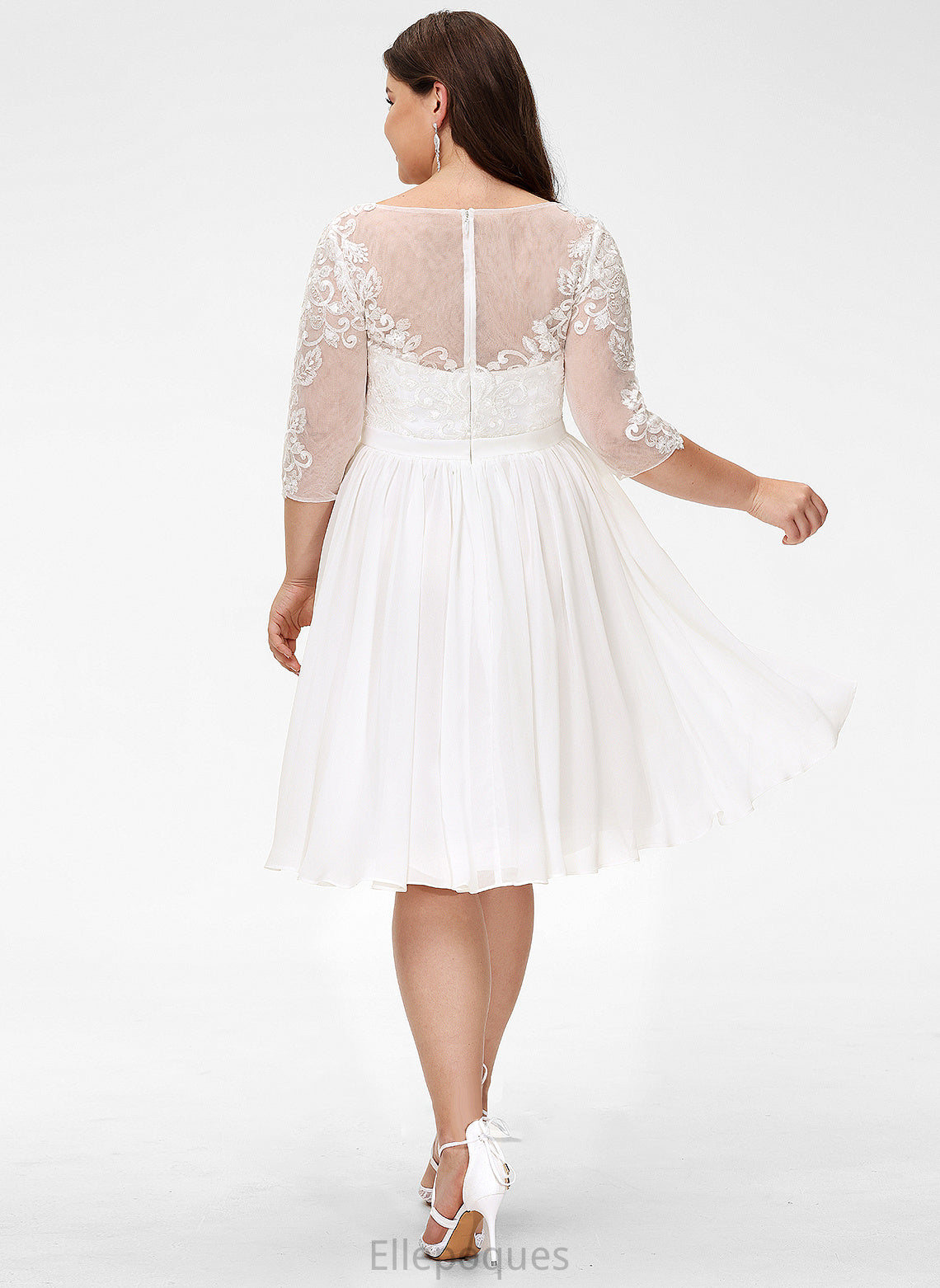 With Chiffon Knee-Length Dress Wedding Dresses Sequins Wedding A-Line Morgan Lace