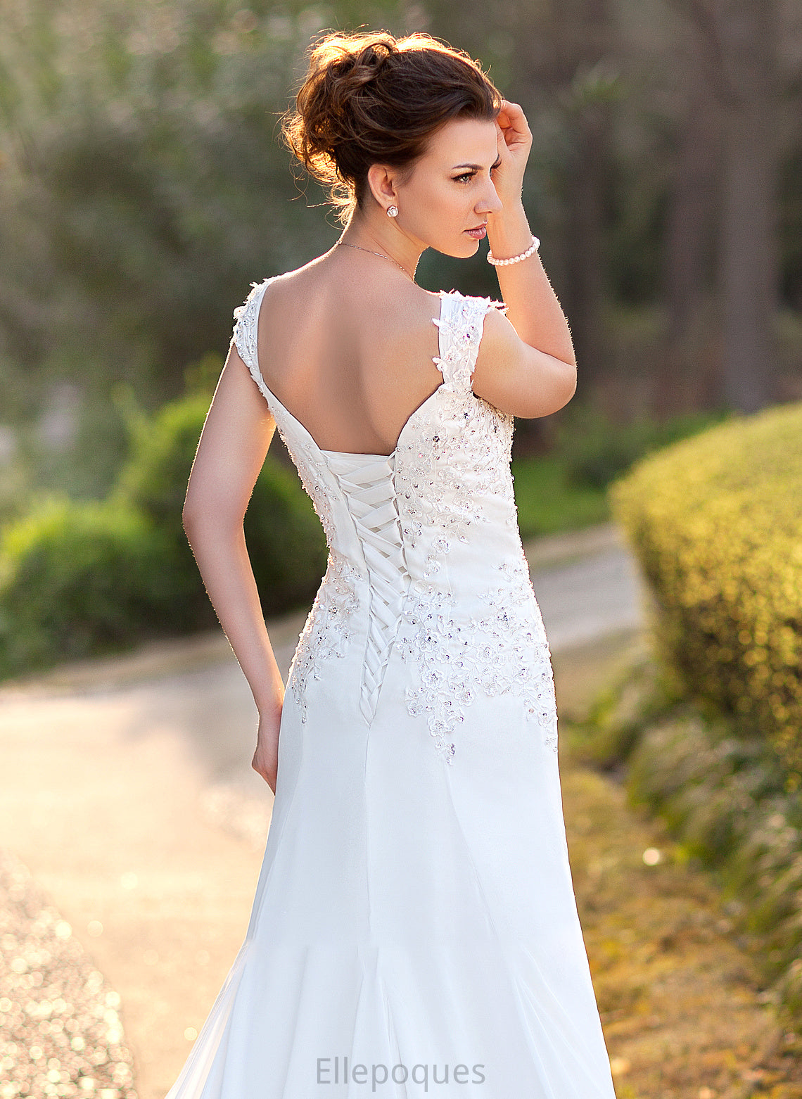 Dress Lace Lexi Court Beading A-Line Train With V-neck Sequins Chiffon Wedding Wedding Dresses