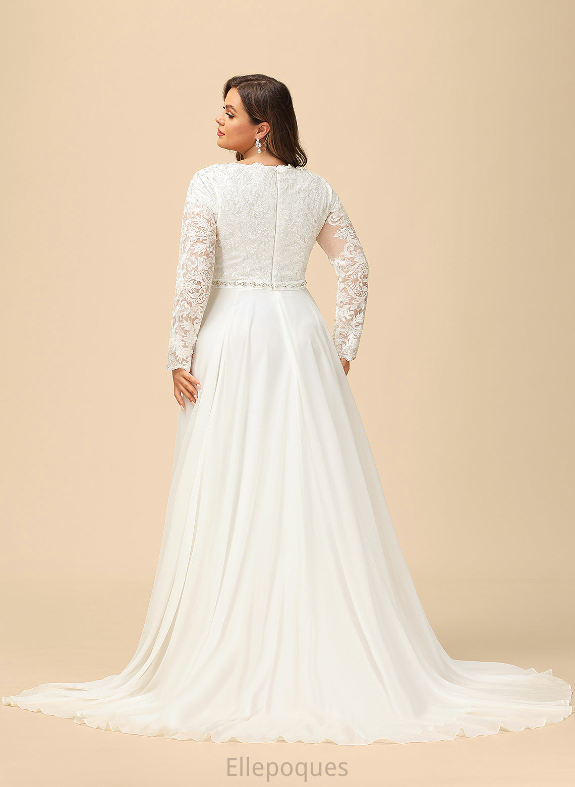 Wedding Dresses Beading A-Line Wedding Dress Lace Court With Chiffon Aryanna Train