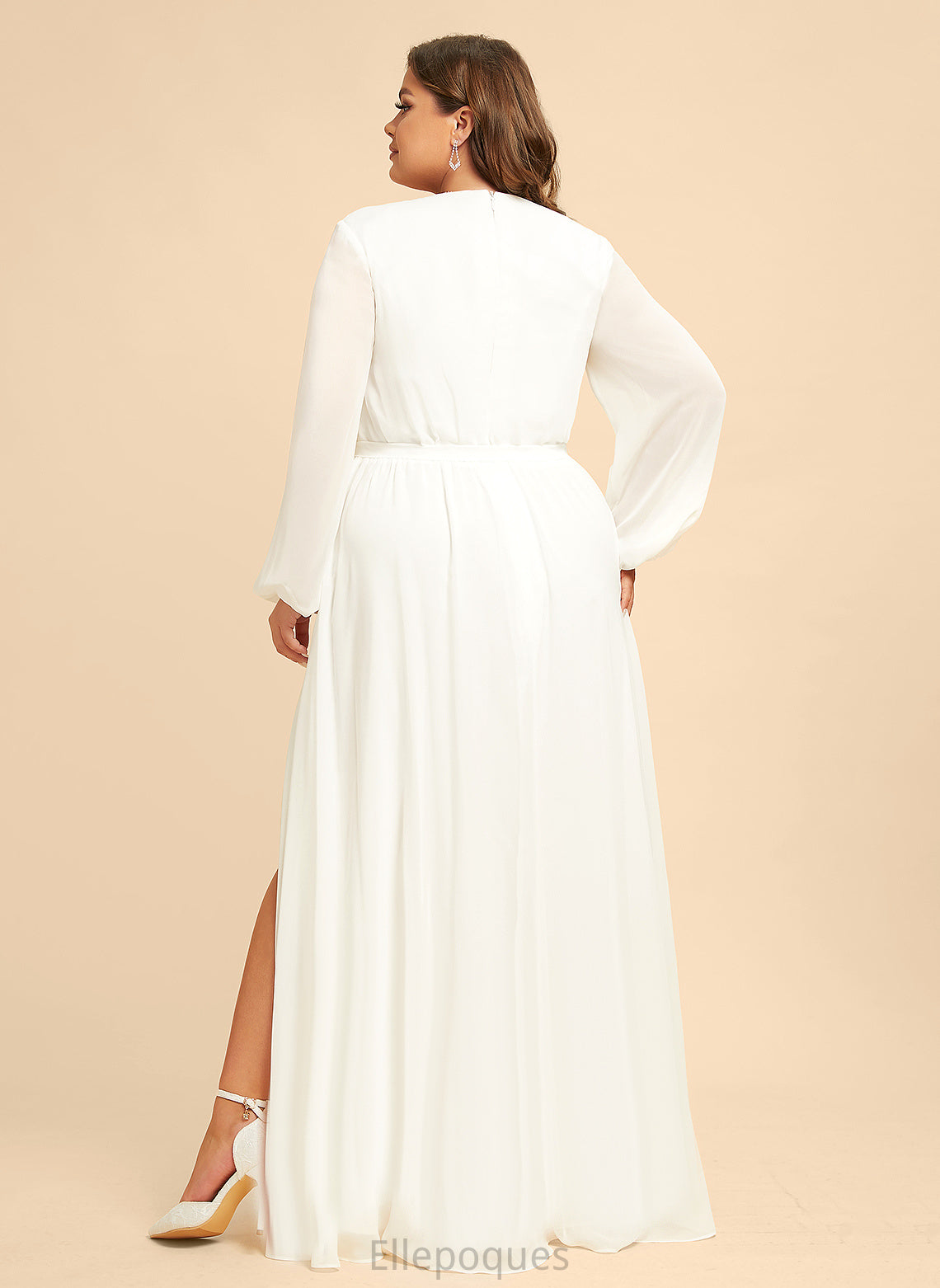 V-neck Averie Wedding Dresses A-Line Dress Chiffon Wedding Floor-Length