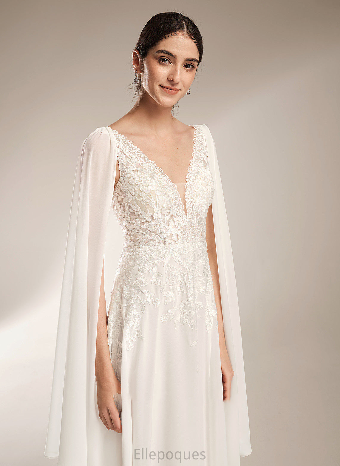 Train V-neck Wedding Dress A-Line Wedding Dresses Madisyn Court Sequins With