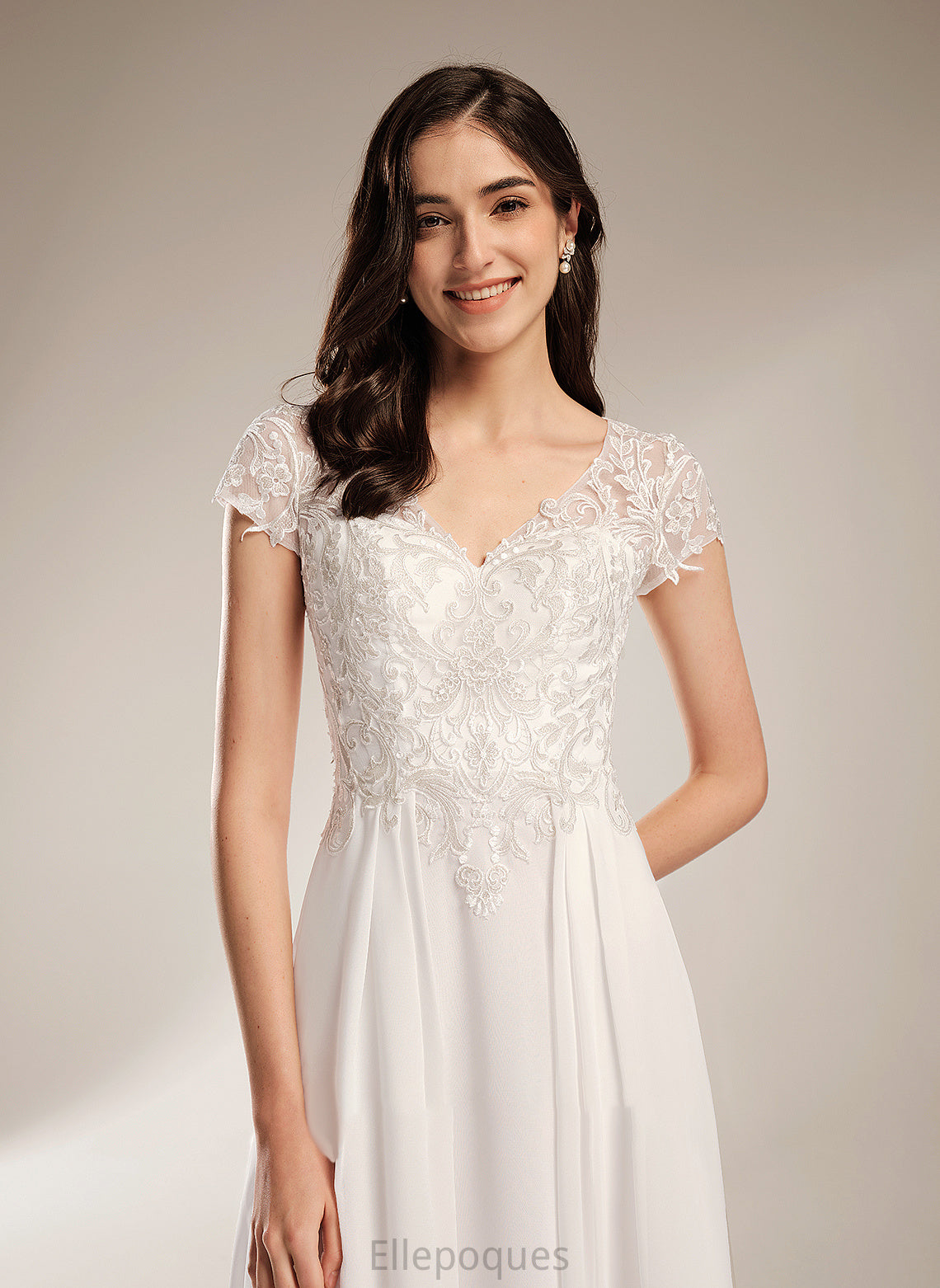 Wedding With Janiyah Wedding Dresses A-Line Dress V-neck Asymmetrical Lace