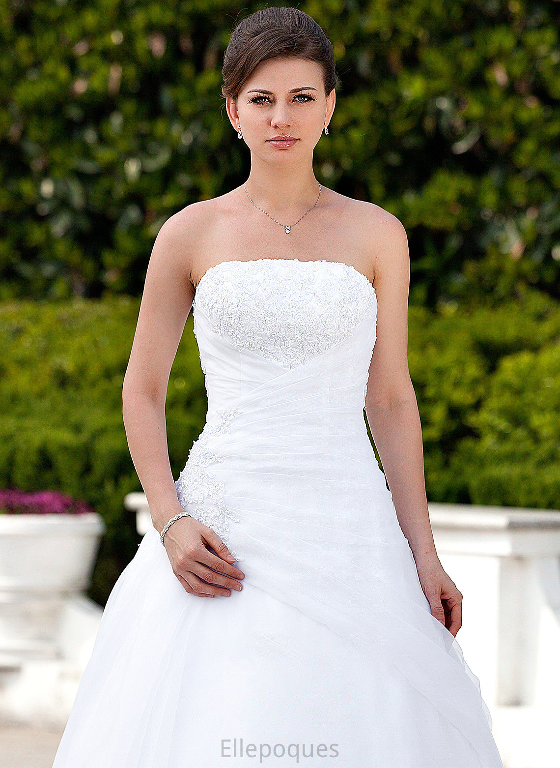 With Chapel Wedding Dresses Wedding Organza Ball-Gown/Princess Train Lace Dress Strapless Charity Satin Beading