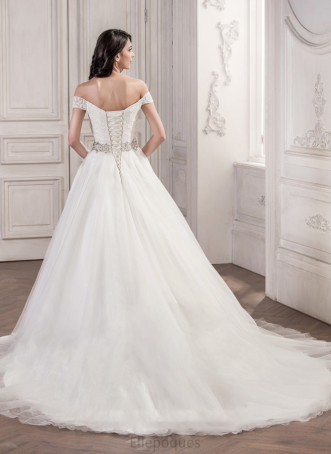 Dress Cathedral Erica Wedding Dresses Ball-Gown/Princess Train Wedding Tulle With Beading Sequins