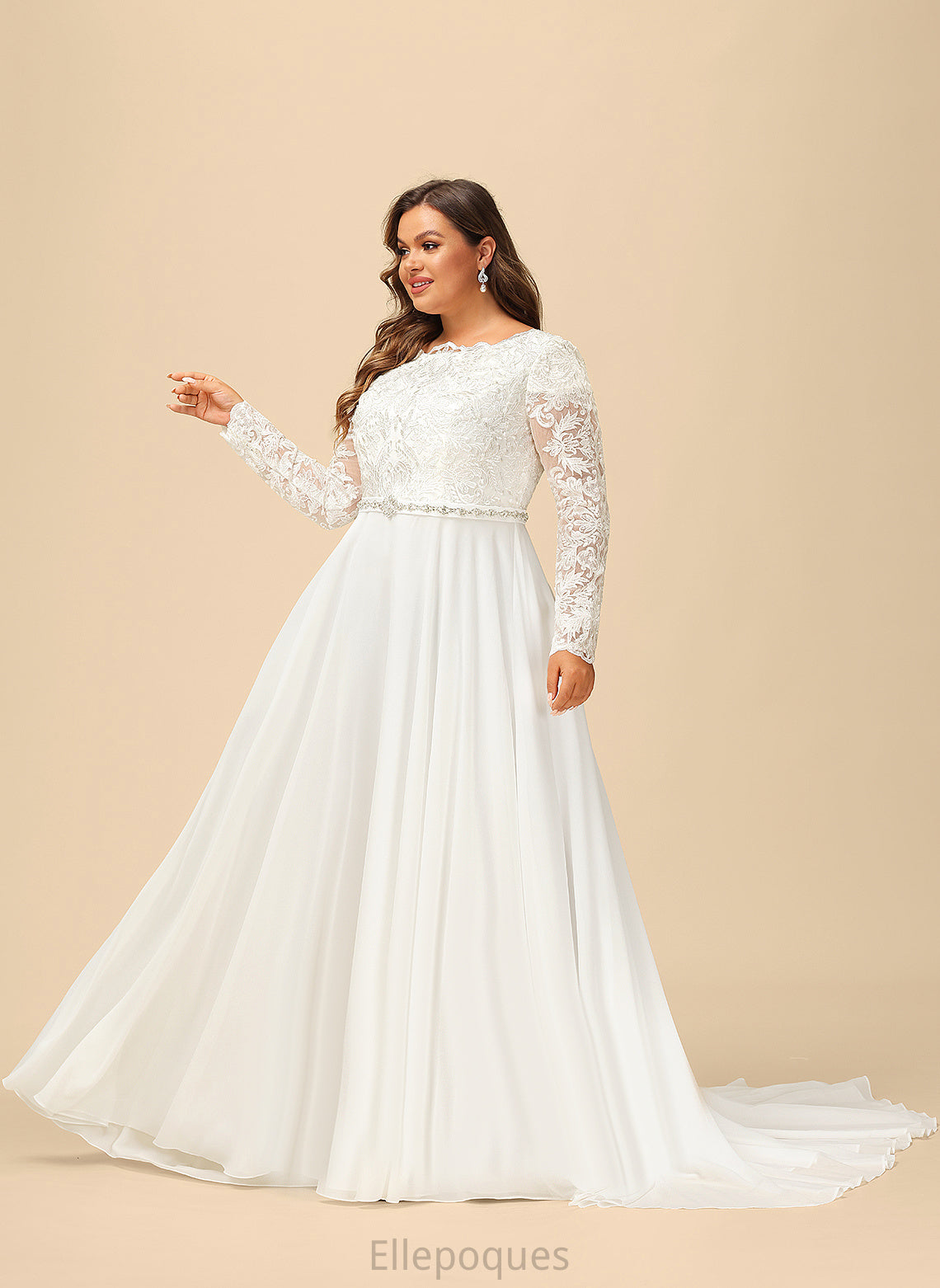 Wedding Dresses Beading A-Line Wedding Dress Lace Court With Chiffon Aryanna Train