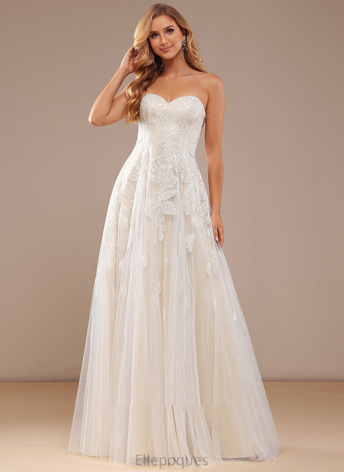 Cali With Wedding A-Line Dress Wedding Dresses Lace Sequins Floor-Length Sweetheart