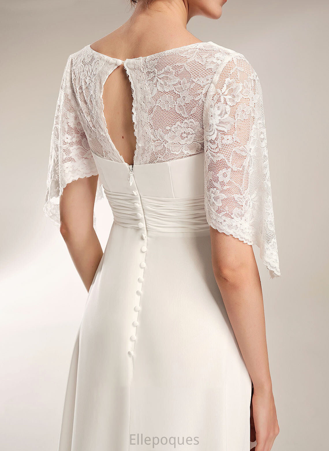 Dress Floor-Length V-neck With Sheath/Column Jazlene Wedding Lace Wedding Dresses