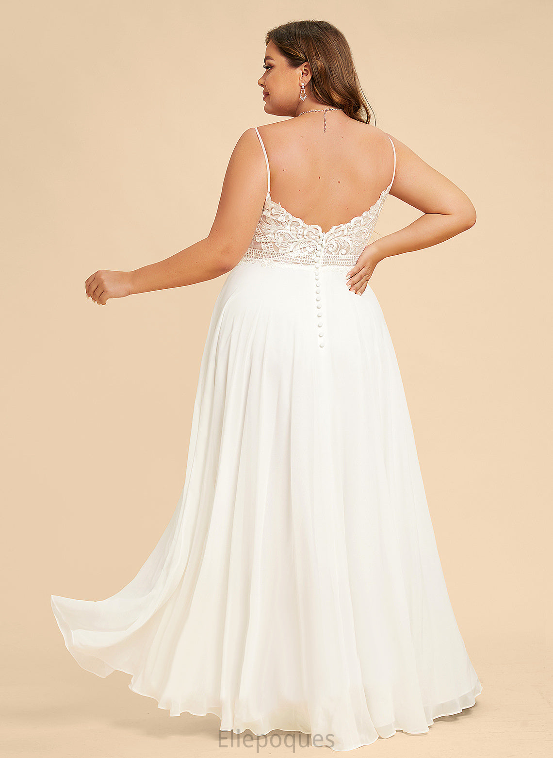 V-neck Wedding Dresses Dress A-Line Lace With Philippa Wedding Front Split Floor-Length Chiffon