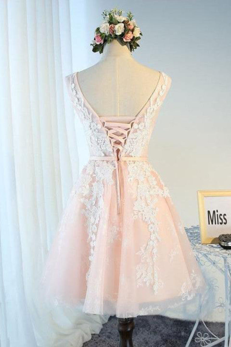 2024 New Arrival Homecoming Dresses A Line Scoop Tulle With Applique