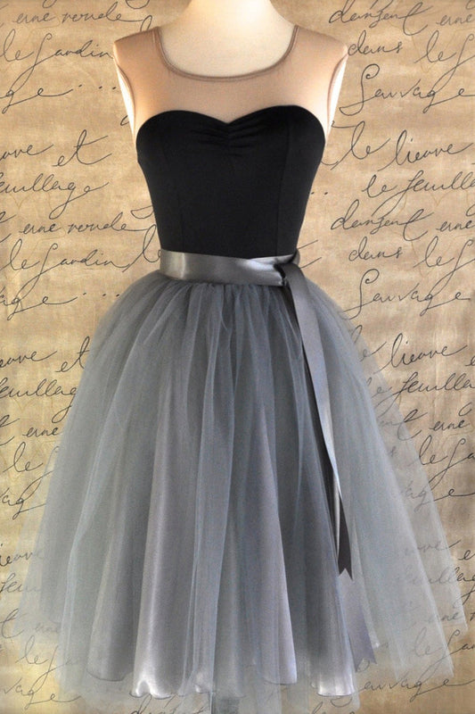 2024 Homecoming Dresses A Line Scoop With Sash/Ribbon Knee Length Tulle Skirt