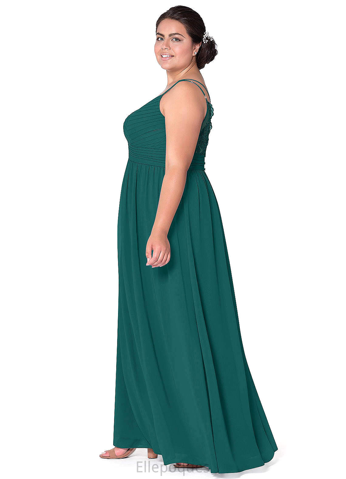 Elisa Scoop Floor Length Natural Waist Sleeveless Trumpet/Mermaid Bridesmaid Dresses