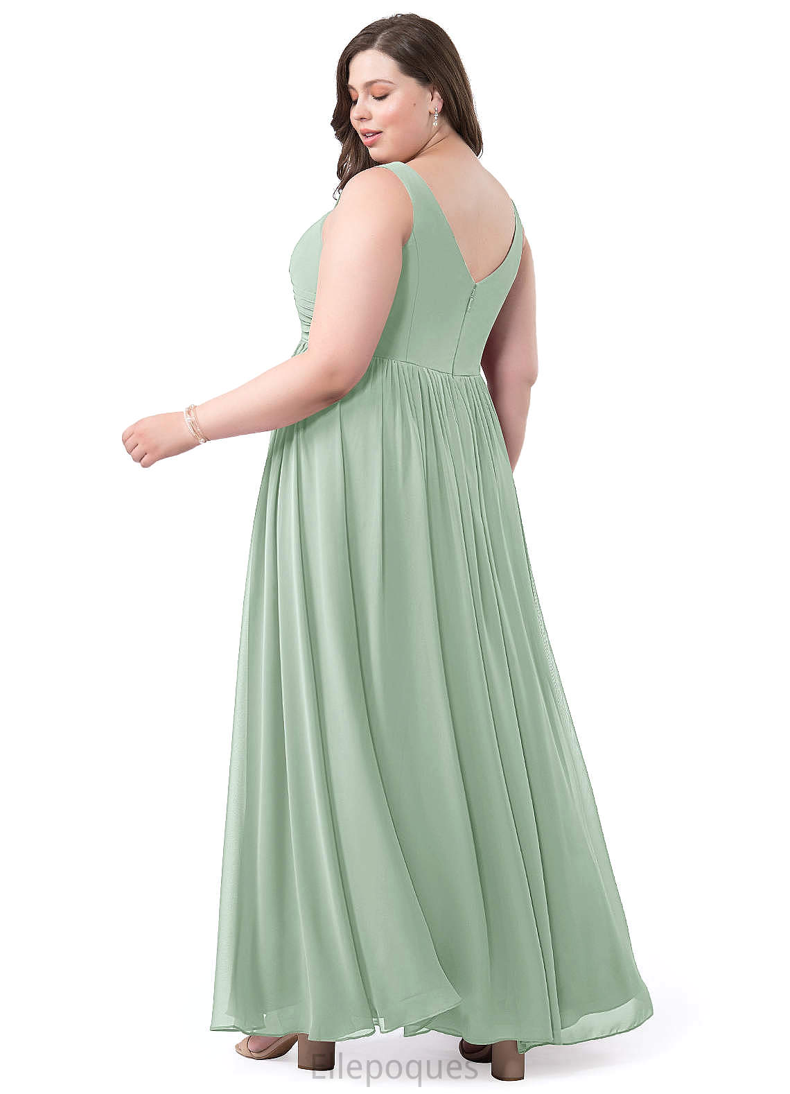 Pam Sleeveless One Shoulder Natural Waist Spandex Floor Length Trumpet/Mermaid Bridesmaid Dresses