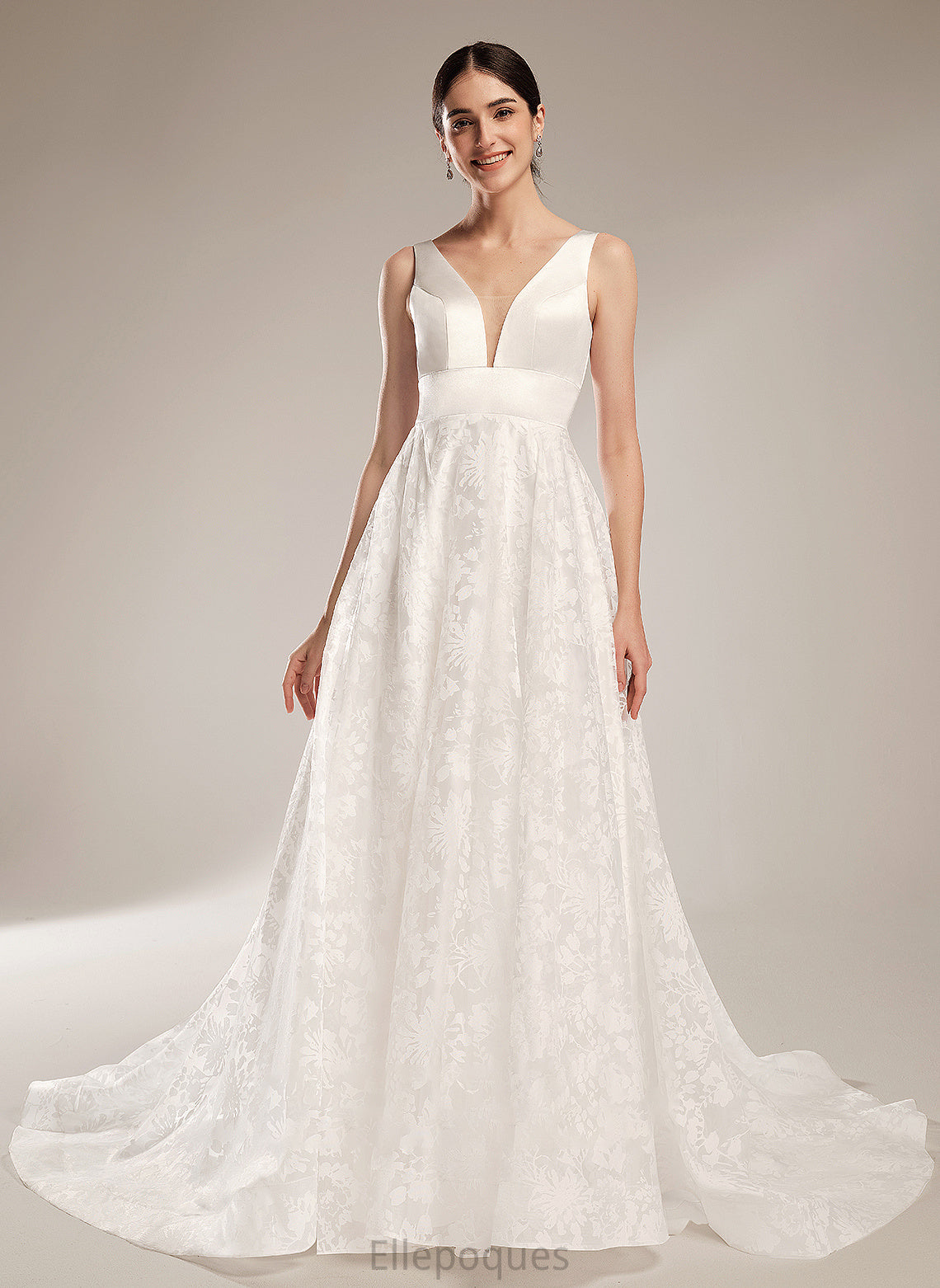 Shayna Dress V-neck Chapel Wedding Train Ball-Gown/Princess Wedding Dresses