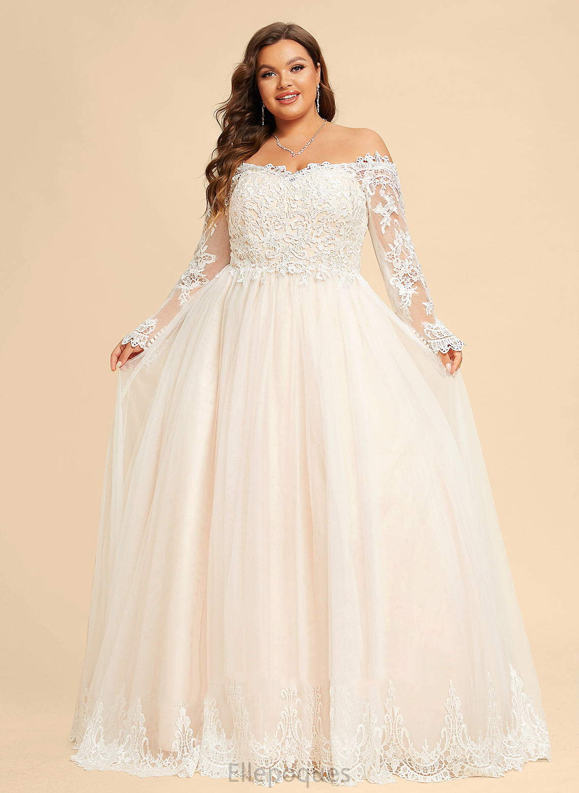 Chapel Peggie Tulle Dress Train Wedding Off-the-Shoulder Wedding Dresses Ball-Gown/Princess Lace