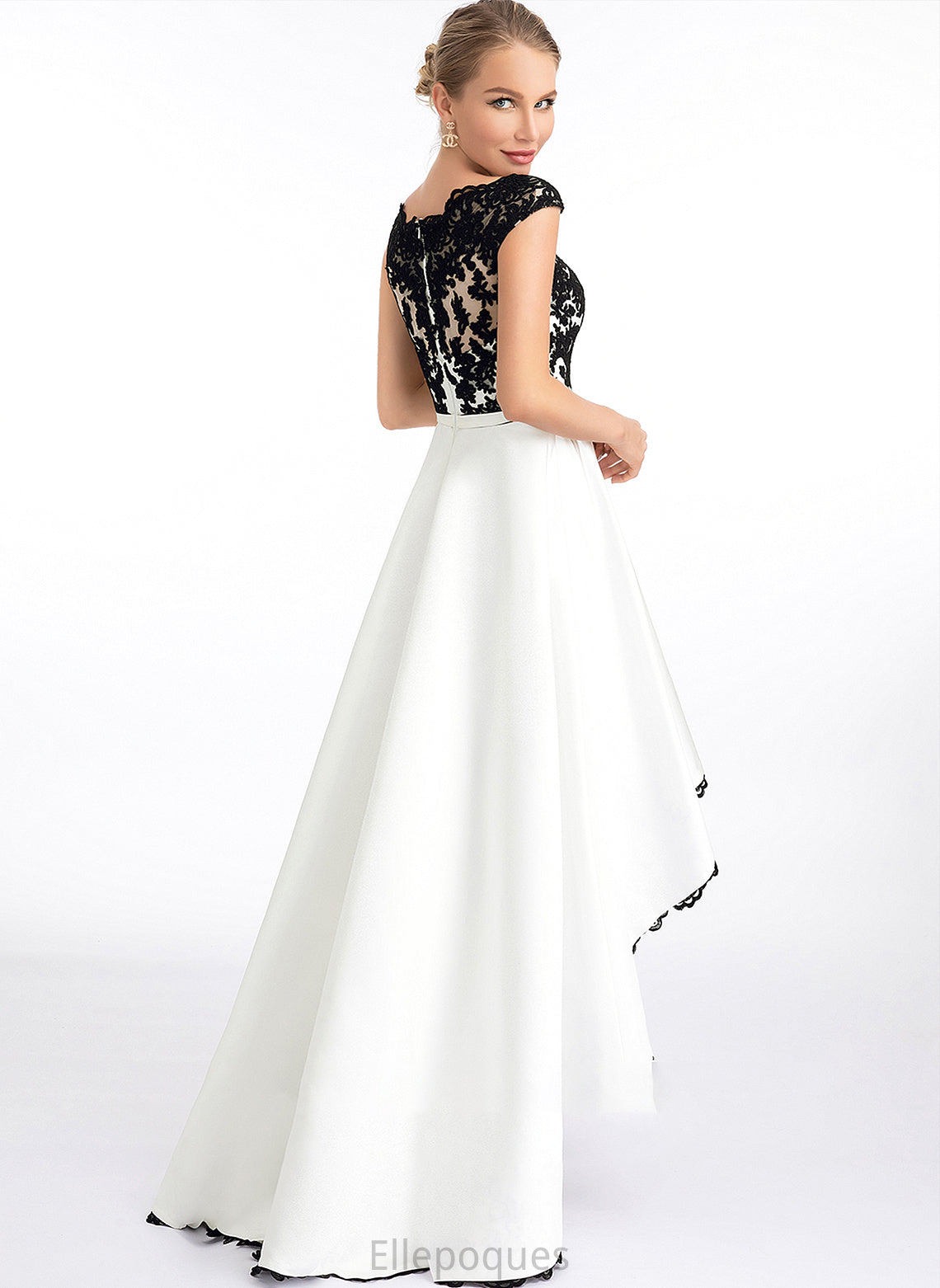 Neck Asymmetrical Scoop Lindsey Wedding Dresses Dress Wedding Ball-Gown/Princess Satin