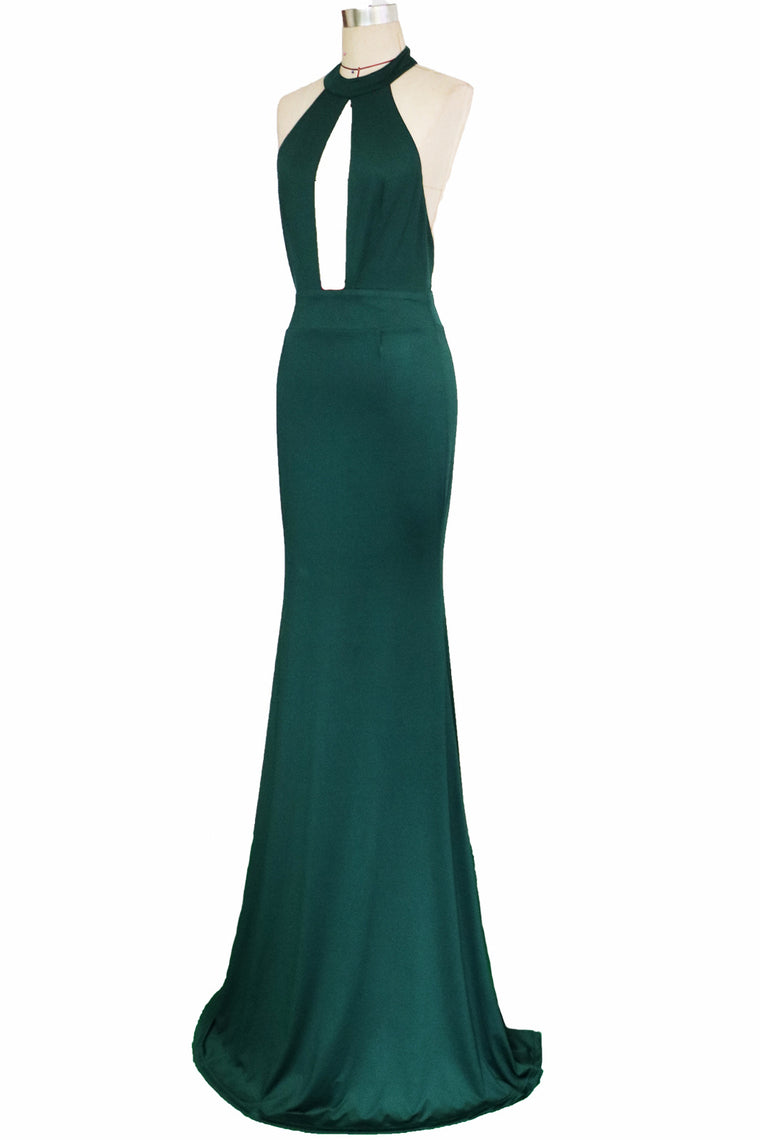 Green Mermaid Backless Prom Dresses,Sexy Evening Gowns For Teens