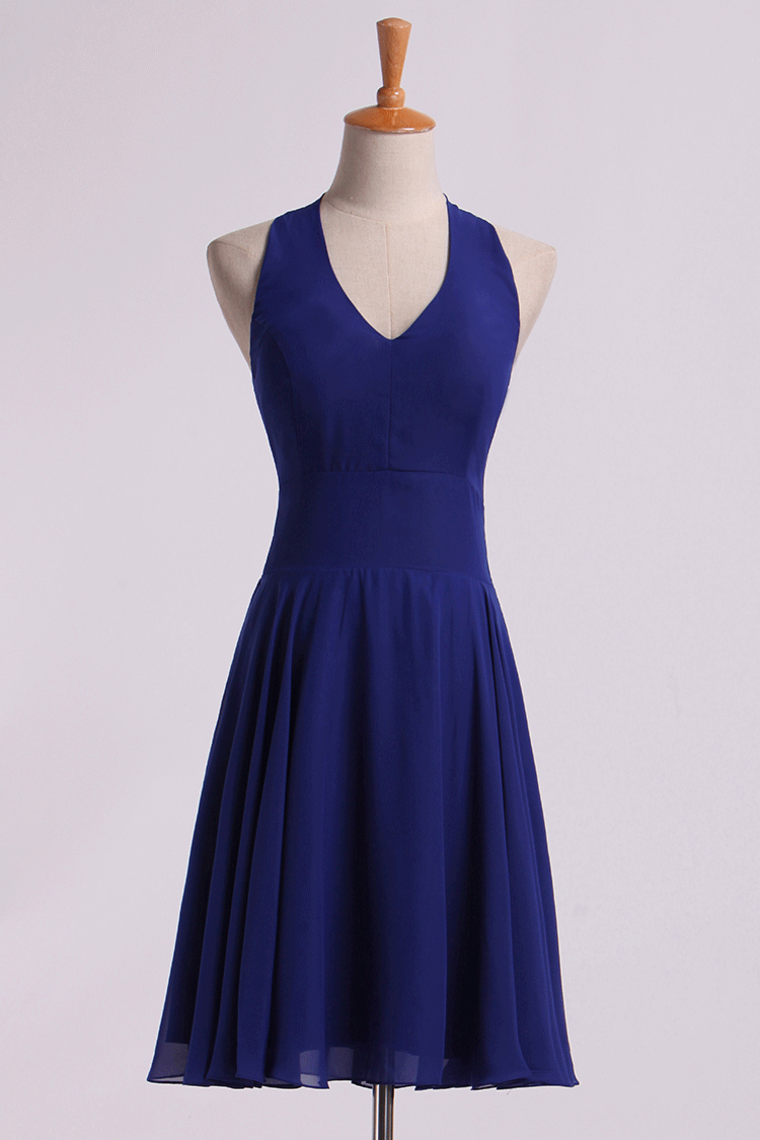 2024 Simple Homecoming Dresses V-Neck A Line Short/Mini Chiffon