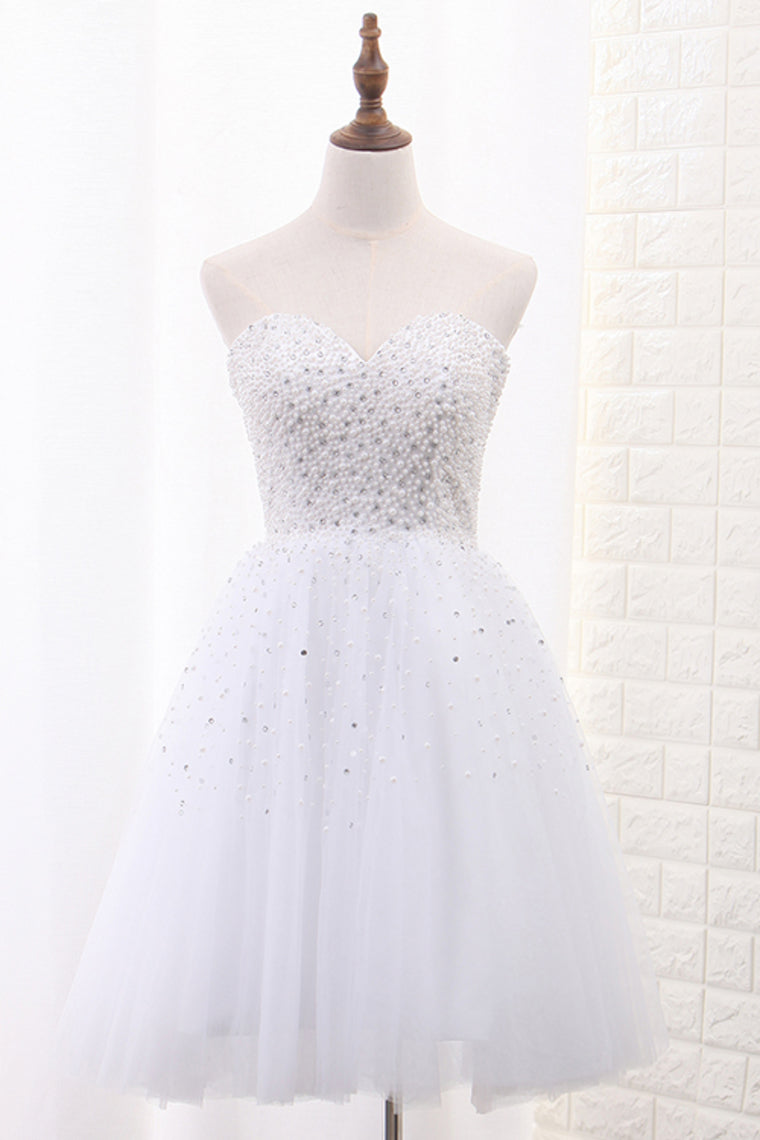 2024 Tulle Homecoming Dresses A Line Sweetheart Beaded Bodice Short/Mini