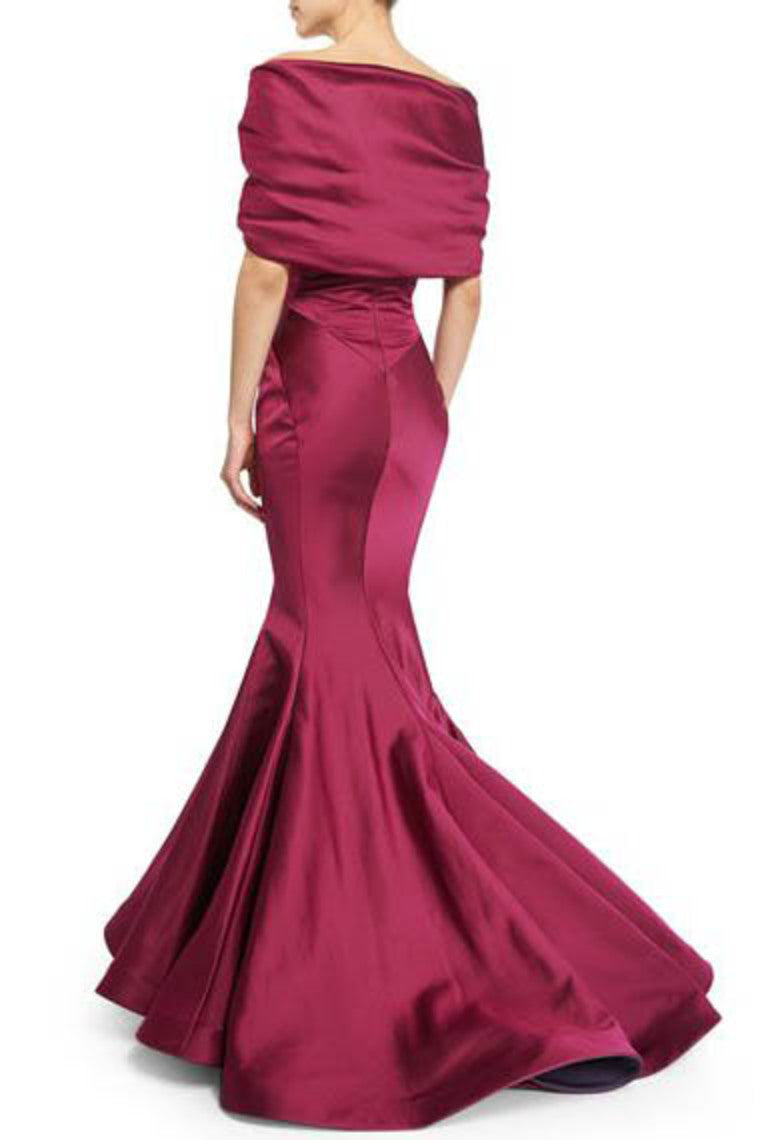 2024 Mermaid Evening Dresses Satin Sweep Train Zipper Up New Arrival