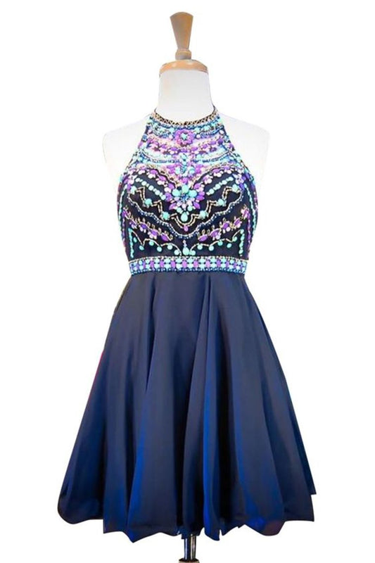 2024 Homecoming Dresses A Line Scoop Beaded Bodice Chiffon